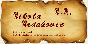 Nikola Mrdaković vizit kartica